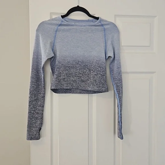 PINK seamless ombre crop workout long sleeve - Picture 1 of 5